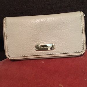 Authentic Burberry beige leather wallet